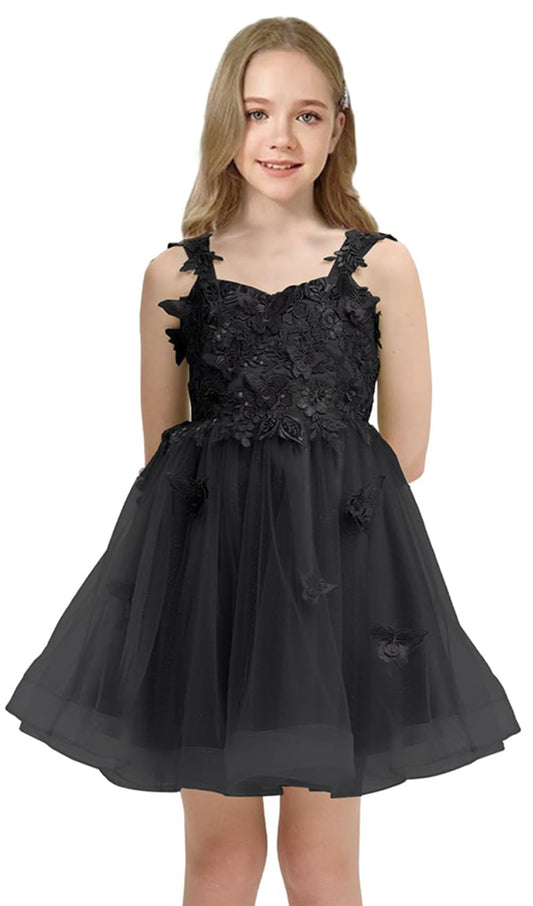 Short Flower Girl Dress for Wedding Lace Applique Homecoming Dresses for Teens UJR081